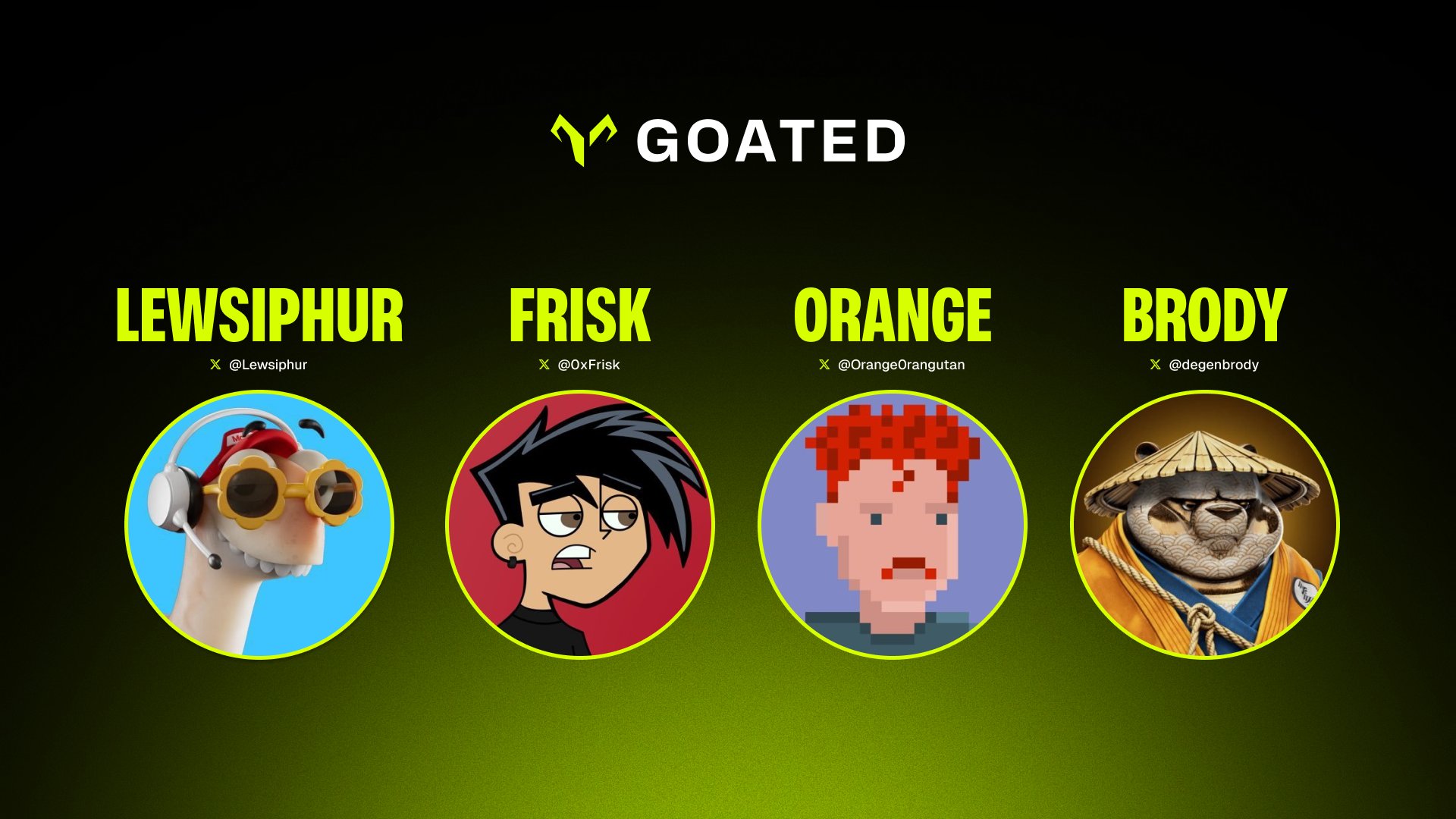 Goated sign up Solana streamers