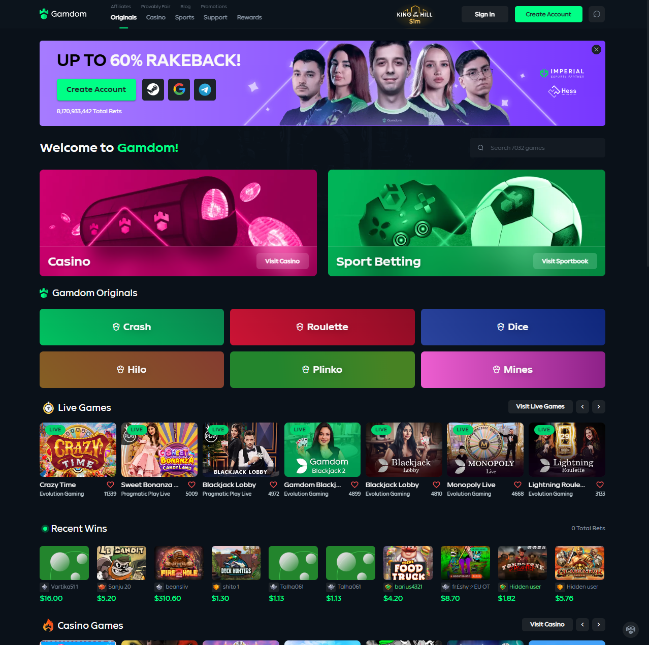 Gamdom screenshot