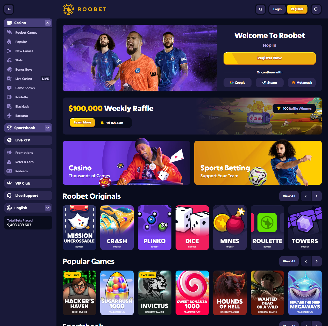 Roobet screenshot